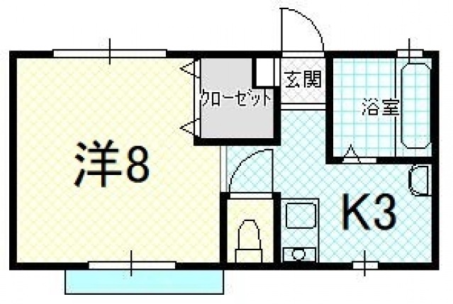 広島市安佐南区上安のアパートの間取り