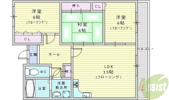 シャトレ上山手の間取り