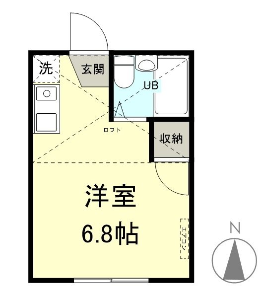 松本市女鳥羽のアパートの間取り