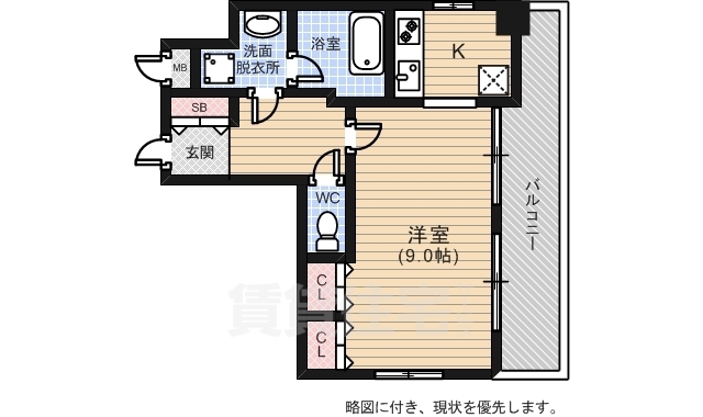 広島市中区堺町のマンションの間取り