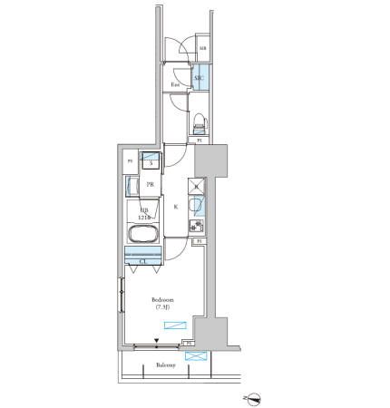 【千葉市中央区中央のマンションの間取り】