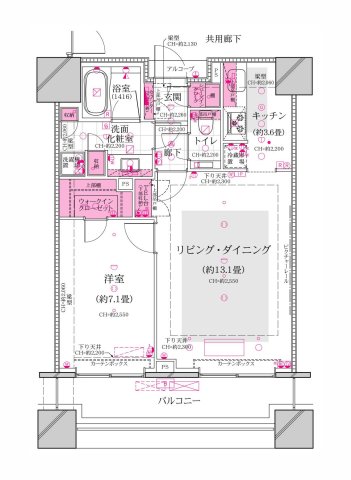 コンシェリア西新宿ＴＯＷＥＲ’ＳＷＥＳＴの間取り