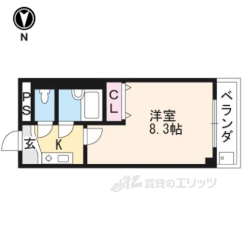 京都市北区紫野下門前町のマンションの間取り