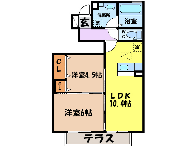 大村市古町のアパートの間取り