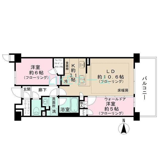 船橋市若松のマンションの間取り