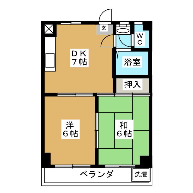 大田区東六郷のマンションの間取り