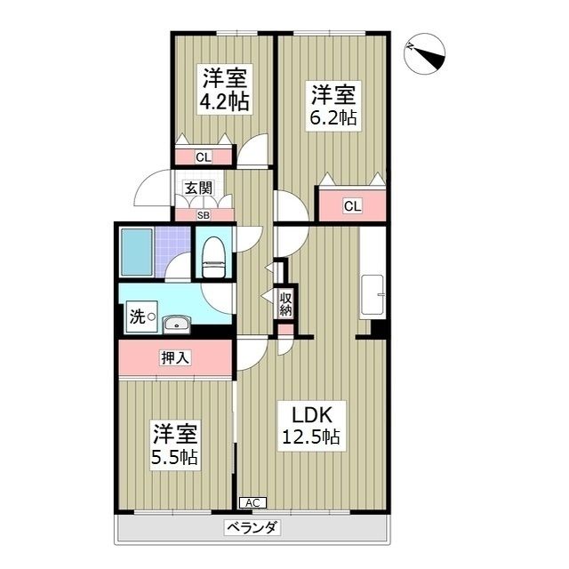 行田市棚田町のマンションの間取り