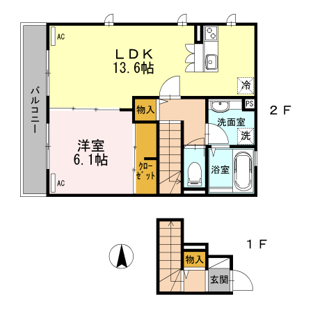 【小平市仲町のアパートの間取り】