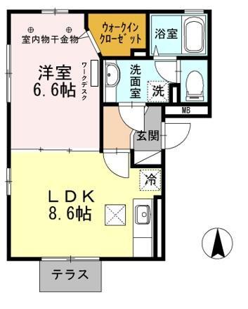 足立区千住緑町のアパートの間取り