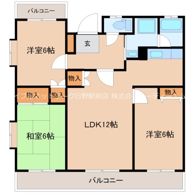 八王子市久保山町のマンションの間取り