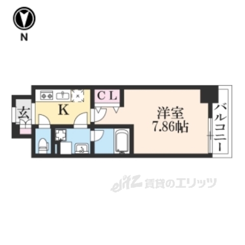 京都市南区東九条明田町のマンションの間取り