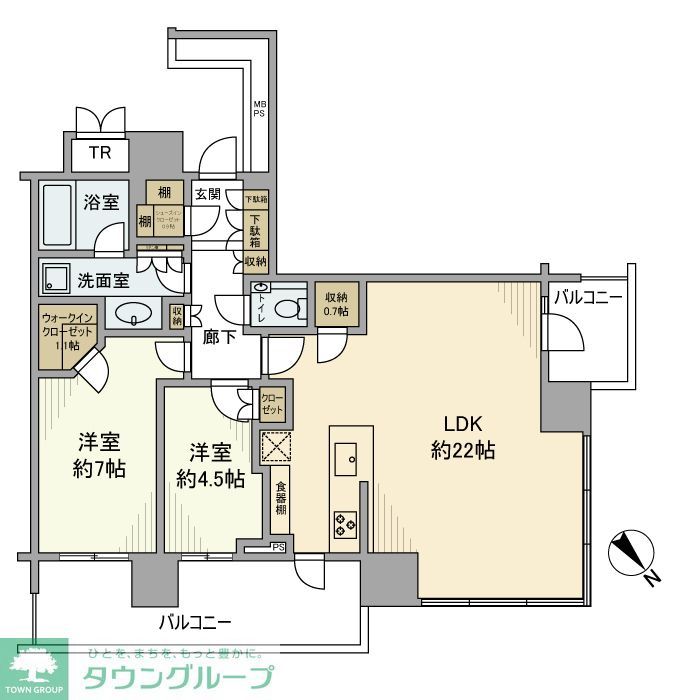 品川区小山のマンションの間取り