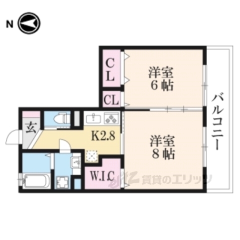 甲賀市水口町北泉のアパートの間取り