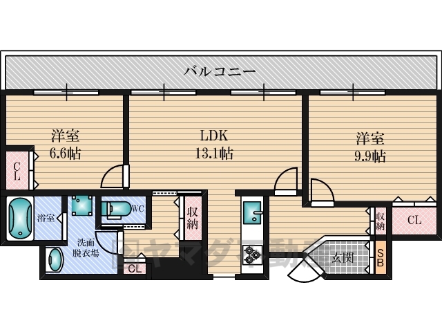 ハーヴェスタ江坂の間取り