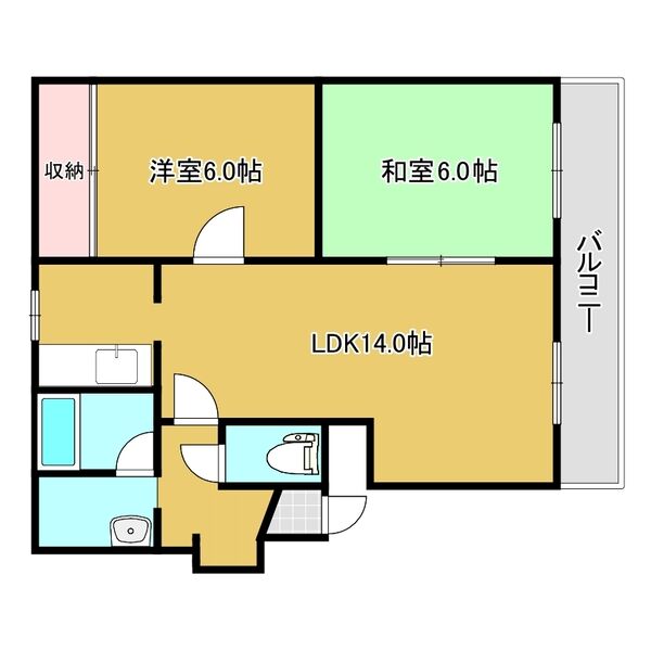 札幌市北区北三十一条西のマンションの間取り