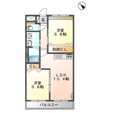 エクセレント桜マンションの間取り写真