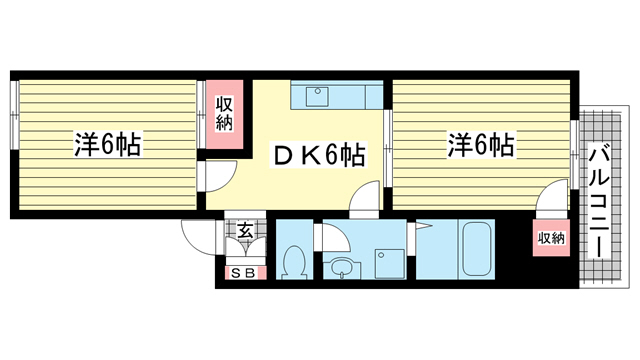 大倉山ハイツB棟の間取り