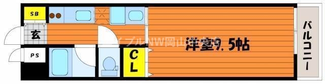 岡山市北区富田町のマンションの間取り