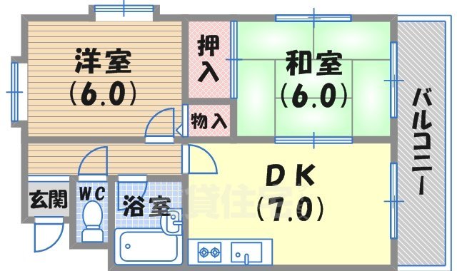 シャトーファイブ大箇の間取り