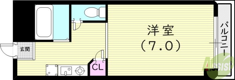 西宮市下大市東町のマンションの間取り