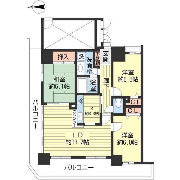 ライオンズタワー仙台長町の間取り