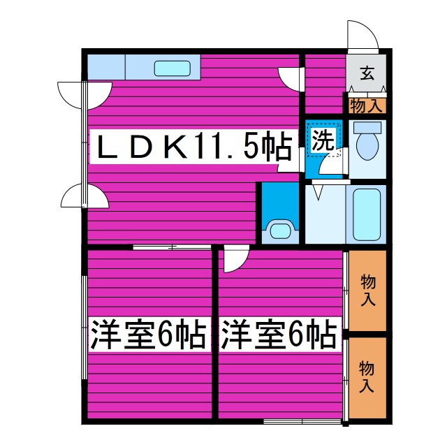 札幌市北区太平十一条のマンションの間取り