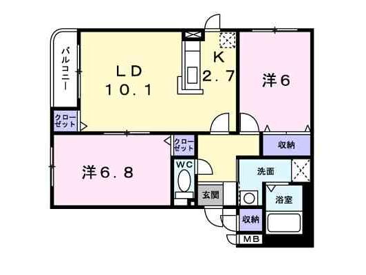 函館市栄町のマンションの間取り