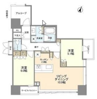 大阪市西区江戸堀のマンションの間取り