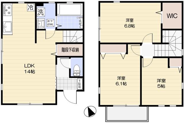 仮称）狛江市中和泉４丁目計画２号棟の間取り