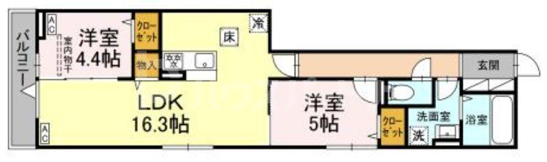 足立区東伊興のアパートの間取り