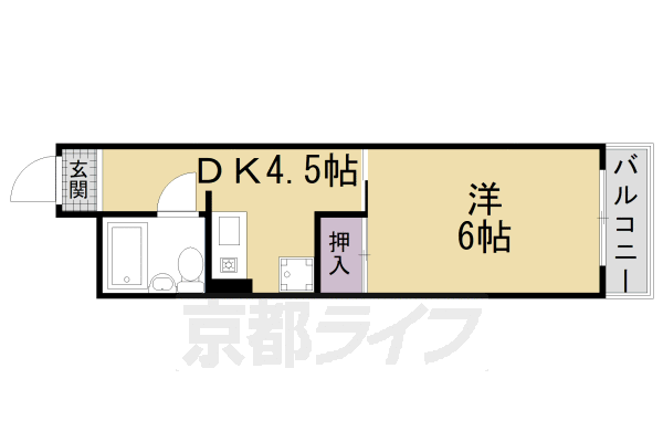 京都市東山区三吉町のマンションの間取り