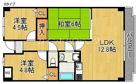 泉佐野市俵屋のマンションの間取り