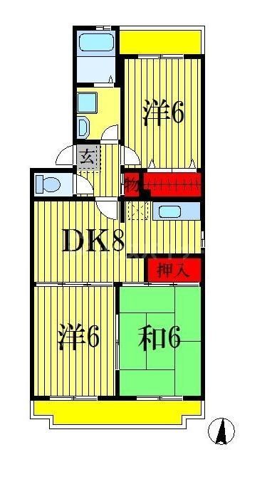 市川市高谷のマンションの間取り