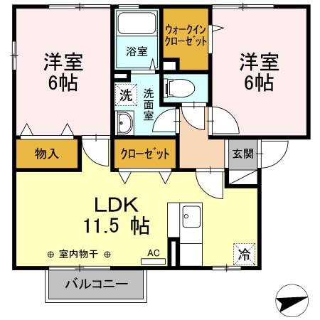 相模原市緑区西橋本のアパートの間取り