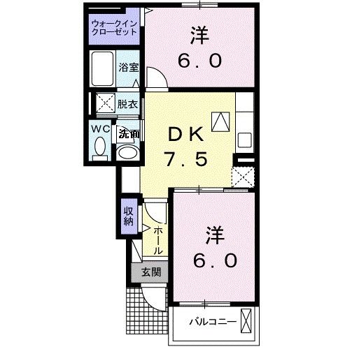 河内長野市小塩町のアパートの間取り