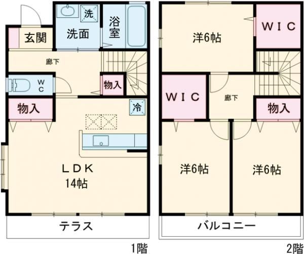 ローズコート光ヶ丘　ABEの間取り