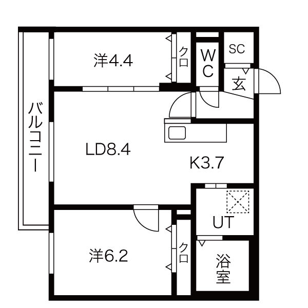 ガーディアン発寒の間取り