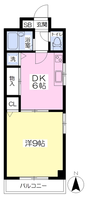 松山市歩行町のマンションの間取り