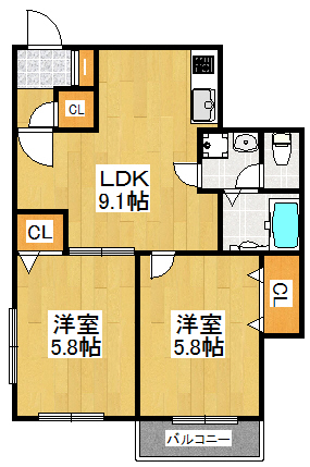 横浜市鶴見区矢向のマンションの間取り