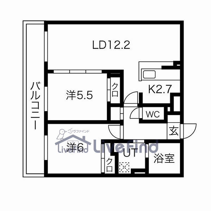 札幌市白石区中央三条のマンションの間取り