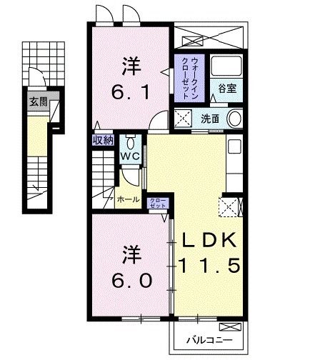 広島市安佐北区可部南のアパートの間取り