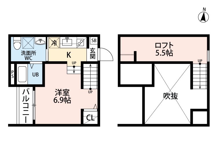 熊本市中央区大江のアパートの間取り