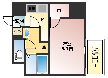 尼崎市昭和南通のマンションの間取り