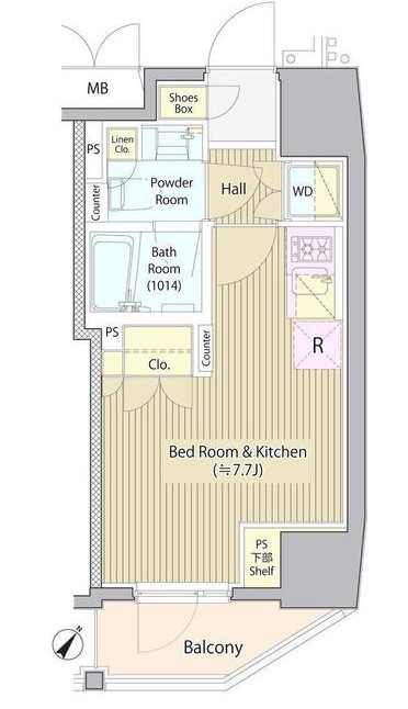 渋谷区渋谷のマンションの間取り