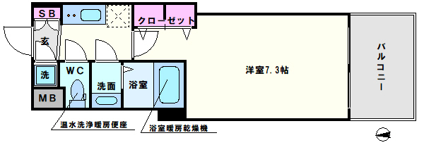 大阪市東成区神路のマンションの間取り