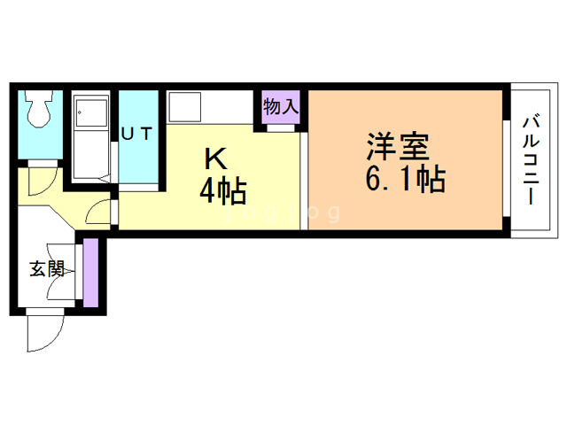 札幌市西区八軒三条東のマンションの間取り