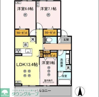 福岡市城南区田島のアパートの間取り