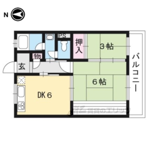 京都市伏見区日野馬場出町のマンションの間取り