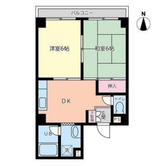 広島市南区宇品御幸のマンションの間取り