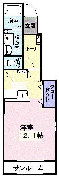 山形市嶋南のアパートの間取り